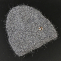 Rabbit Fur czapki miękki ciepły, puszysty czapka zimowa dla kobiet Angora czapka z dzianiny Skullies czapki kobieta Bonnet kobieta czapka robiona na drutach 2